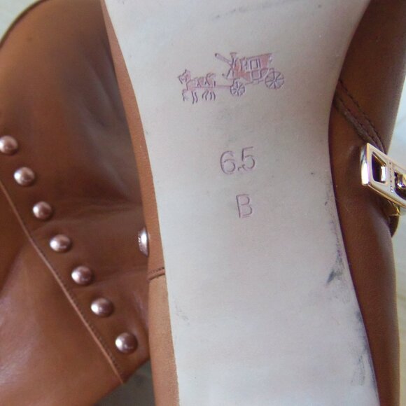 Coach Hickory Calf Leather Studded Ankle Booties Brown sz 6.5 - Picture 12 of 14